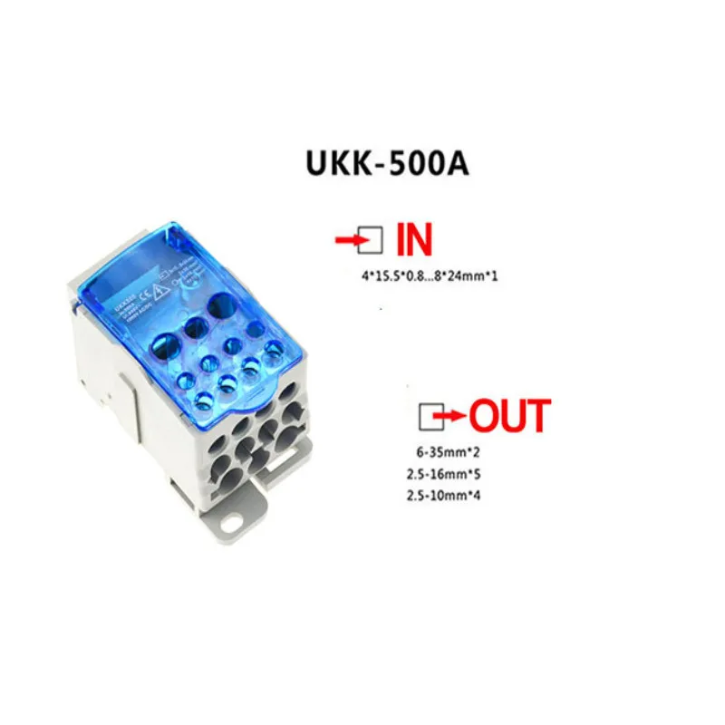 UKK500A UKK80A UKK125A UKK160A UKK250A UKK400A UKK500A клеммный блок 1 в распределительной коробке на din-рейке - Цвет: UKK500A