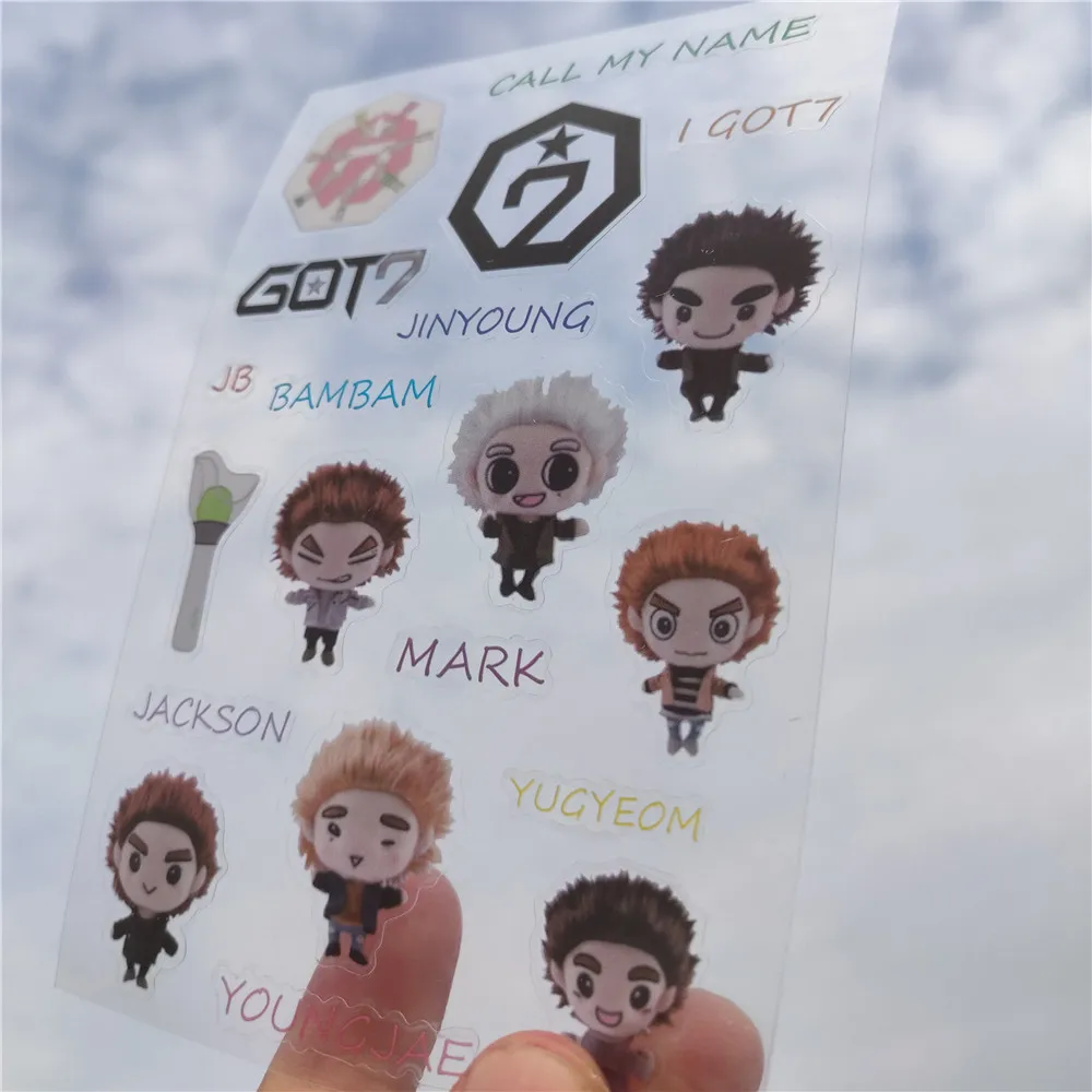 KPOP EXO X1 BLACKPINK GOT7 X ONE hair sticker студенческие прозрачные наклейки с персонажами из мультфильмов скрапбук Stickey Paste канцелярские товары Новые метки