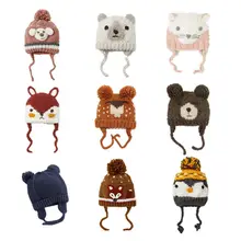 Осенне-зимние детские шапки, перчатки, НОВАЯ шапка ручной работы с рисунком для маленьких мальчиков и девочек, реквизит для фотосессии для детей 0-2 лет, шапка для новорожденных