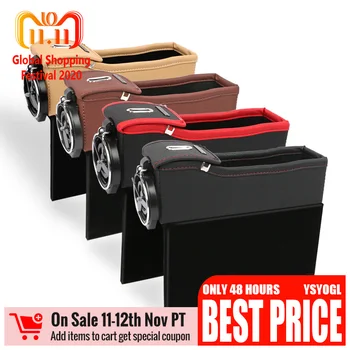 

Car Seat Gap Storage Box Auto Organizer Pu Pocket Stowing Tidying For Phone Pad Card Coin Cup Drink Holder Interior Accessories