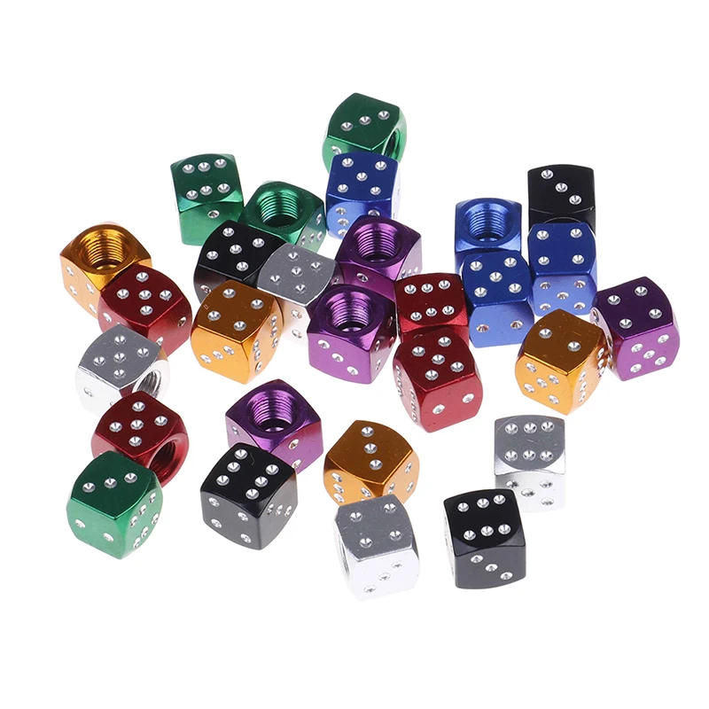 4pcs / Lot Universal Dice Tire Tyre Car Auto Truck Valve Stem Cover Caps Wheel Rims