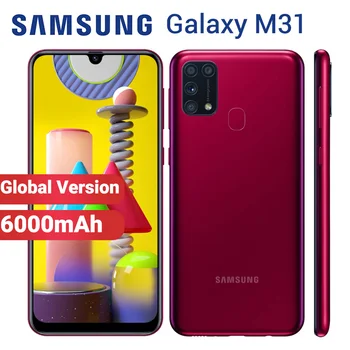 Перейти на Алиэкспресс и купить Смартфон Samsung Galaxy M31, мобильный телефон, 128 ГБ, 6 ГБ, 6000 мАч, M315F/DSN, 6,4 дюйма, Exynos 9611, 4 камеры, 64 мп, две SIM-карты, Android 10