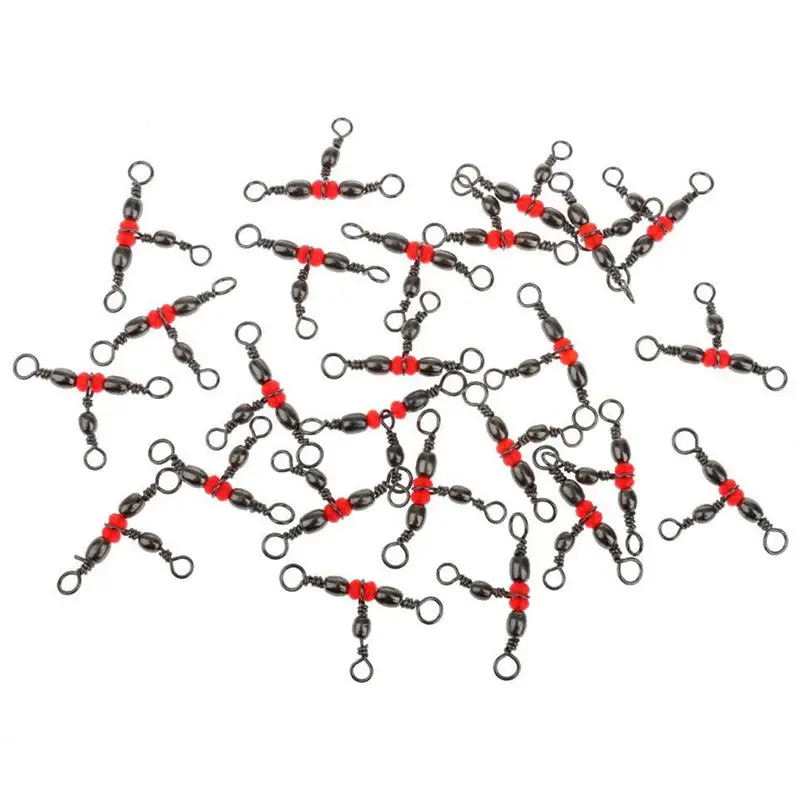

25pcs 3-Way Stainless Steel Fishing Swivels Triple Tool