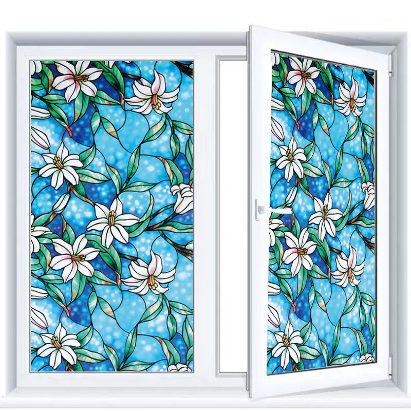 

Manufacturers Direct Selling Wholesale Orchid Coloured Drawing Static Glass Paste Window Stickers Window Film Can Cut