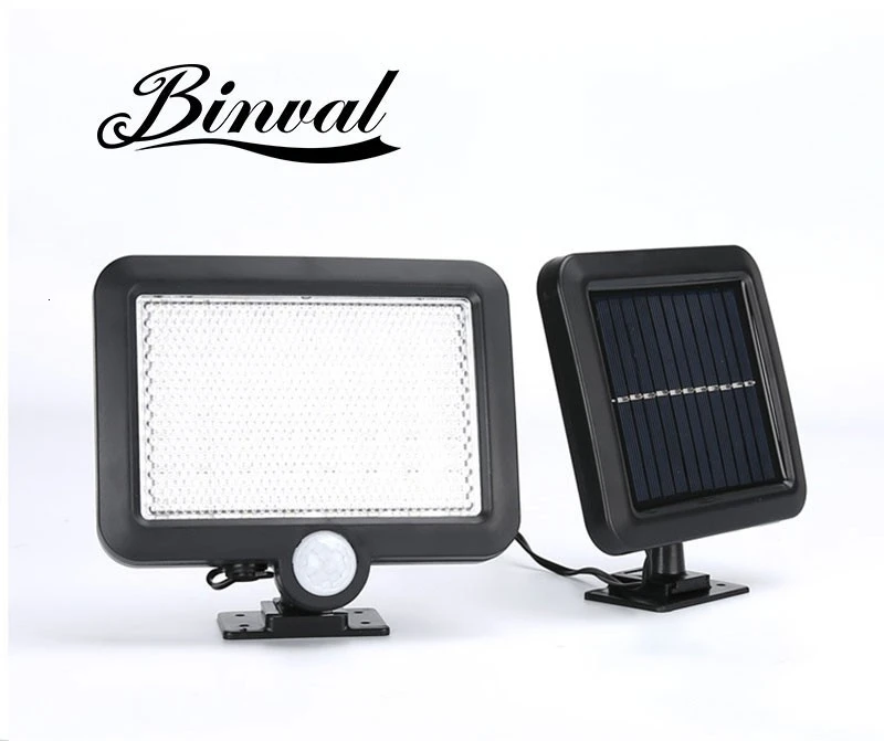 Cheap Binval 100COB 6 56 LEDs Solar Sensor Motion Garden Lawn Lamp Waterproof Outdoor Lamps Decoration Lighting Wall Solar Lamp White