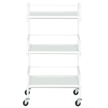 

Three-Layer Beauty Tool Cart With Glass White for Beauty Salons Tattoo Parlors Nail Technicians Pet Groomers