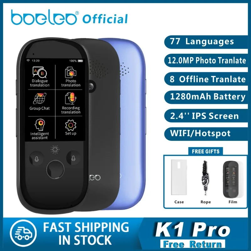 Boeleo K1 Pro фото перевод AI Smart Voice 77 языков в режиме реального времени лицом к лицу wifi 2,4 "TFT 12 МП Многофункциональный переводчик|Электронные переводчики|   | АлиЭкспресс