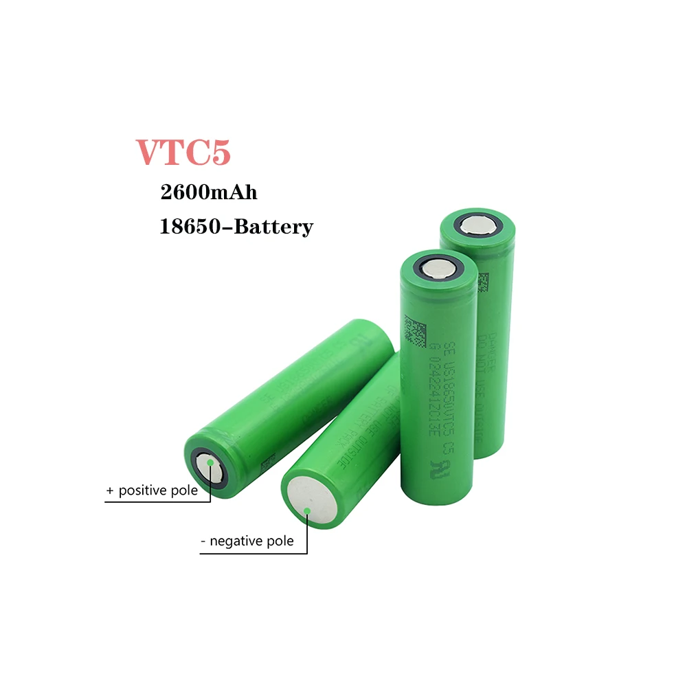 Перезаряжаемые аккумуляторы US18650 VTC5 10 шт. 3 7 в 2600 мАч 18650 сменные батареи |