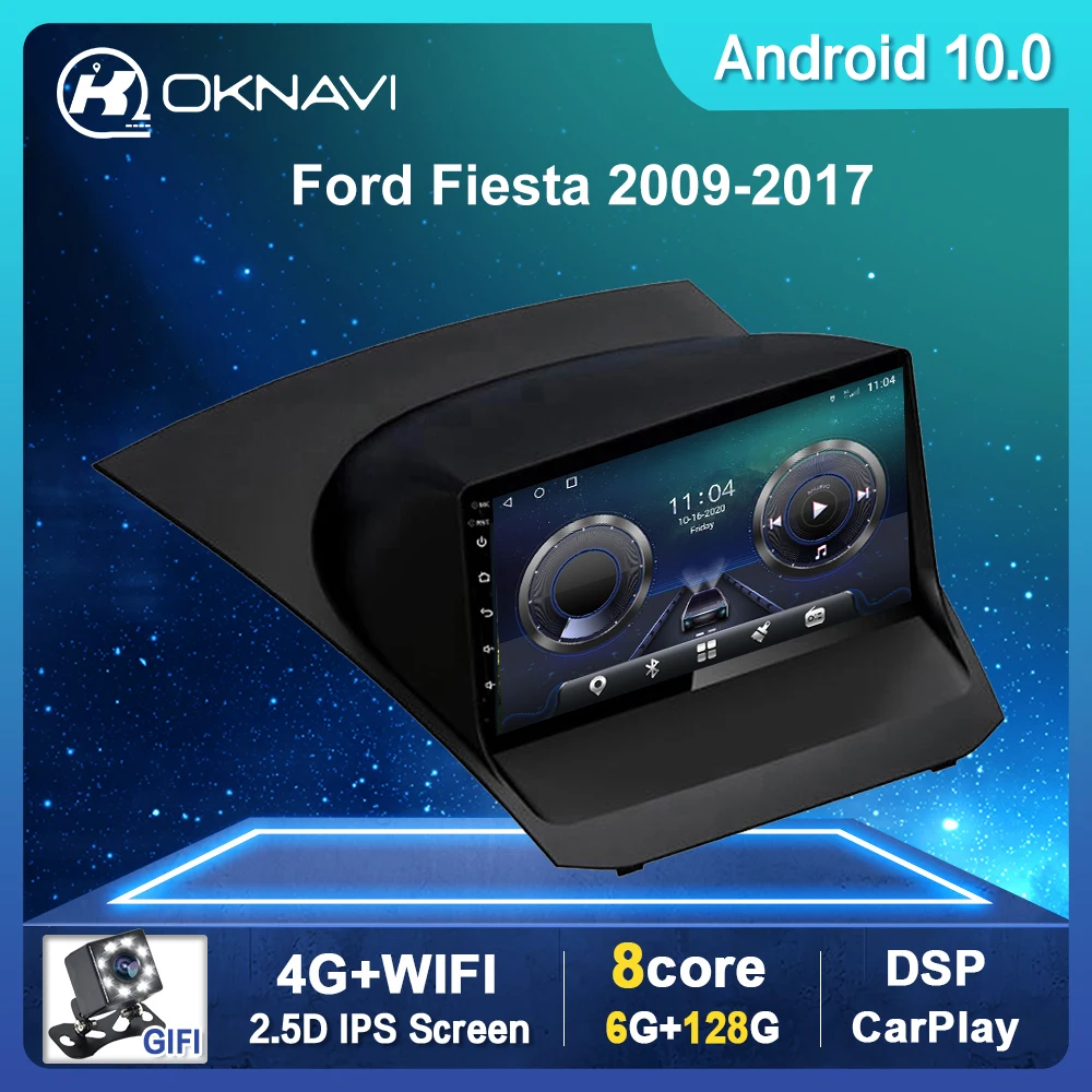 9-дюймовый автомобильный радиоприемник андроид 10 0 для Fiesta 2009-2017 мультимедийный