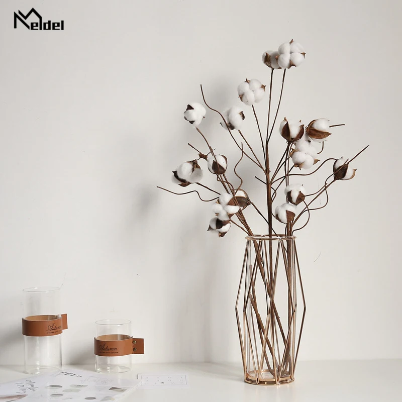 

Meldel Naturally Dried Cotton Stems DIY Bouquet Artificial Flower Filler Floral Decor Simulation Flower Home Wedding Decorations