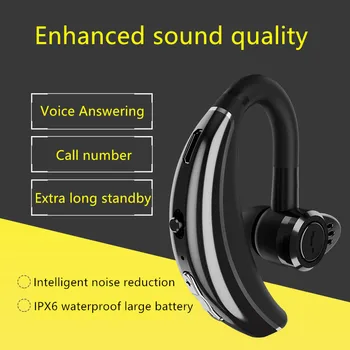 

Earphone Waterproof Bluetooth Headset Hanging Ear Car Business Driving Music 4.1 Sport Mini Wireless Earbuds Voice ControlF4058