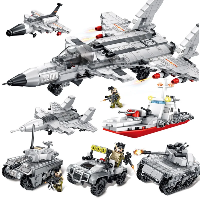 

Toys For Children Iron Blood 8 In 1 Fighter Model Kit Compatible Legoing Assembled Educational Building Blocks Brick Kid New O37