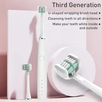 

Electric Toothbrush Replaceable Whitening Tooth brush Machine Sonic Wave Rechargeable Top Quality Smart Chip Toothbrush Head