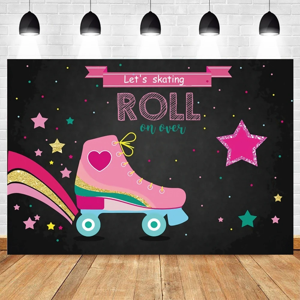 

Yeele давайте кататься на коньках рулон скейт обувь для новорожденных Для вечеринки в честь рождения ребенка День рождения Виниловый фон для ...