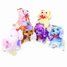 Лай звук и светильник s Электрический милый мультфильм плюшевая собака светодиодный светильник ходячий лай щенок детская игрушка подарок на день рождения подарки