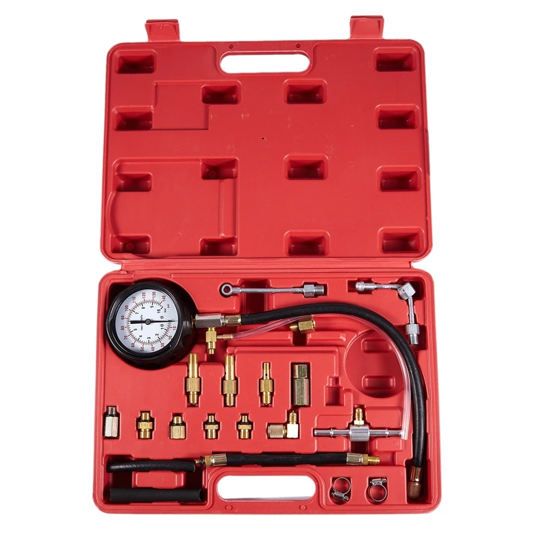 

140PSI Fuel Injector Pressure Tester Tool Gauge Car Injection Gasoline Gas Test