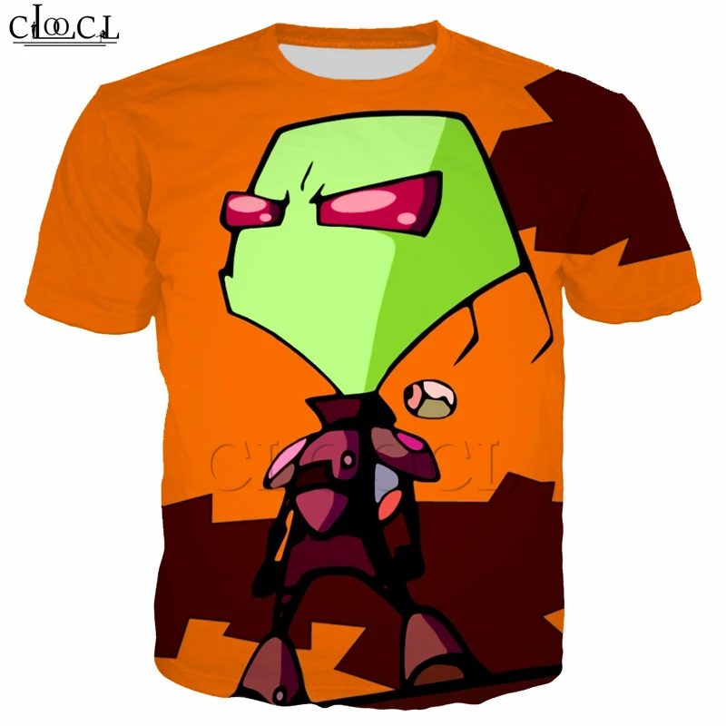 Anime Invader ZIM Printing T Shirts Men Women Cartoon 3D T Shirt Funny Alien Print Short Sleeve Sportswear Casual Pullovers - Цвет: T Shirt 9