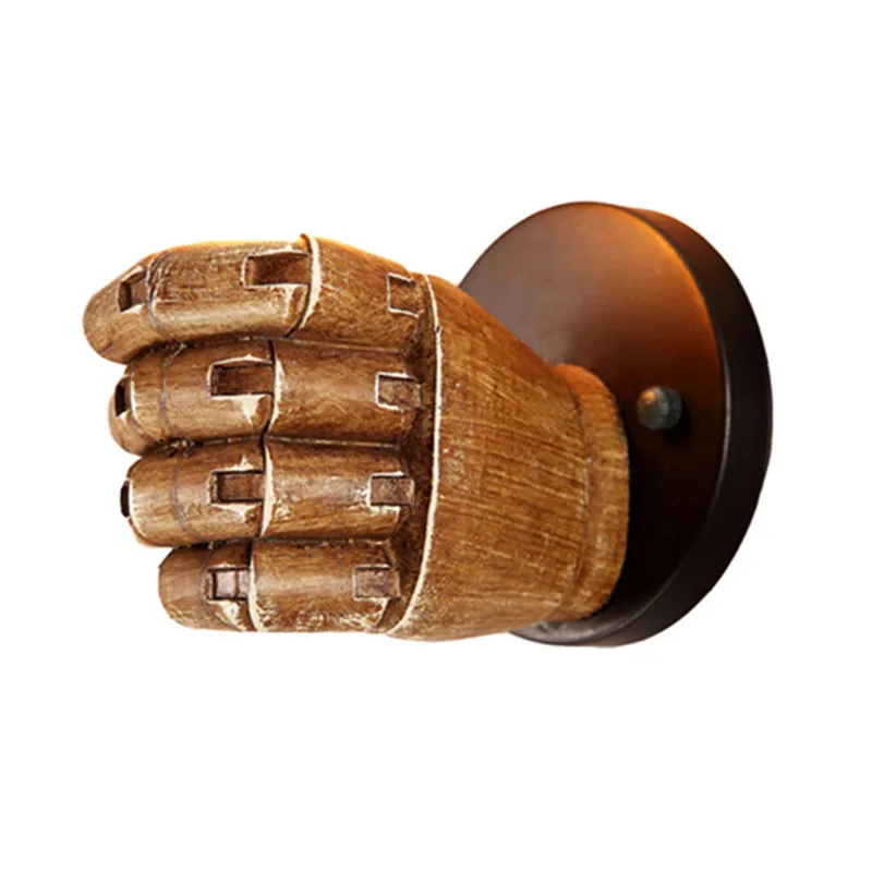 without bulb Creative Edison Light Bulb Fist Resin Wall Lamps 7.5X11cm home Decoration Cafe Restaurant Bar Bedroom Wall Lamp E27 90V-260V - Цвет абажура: without bulb