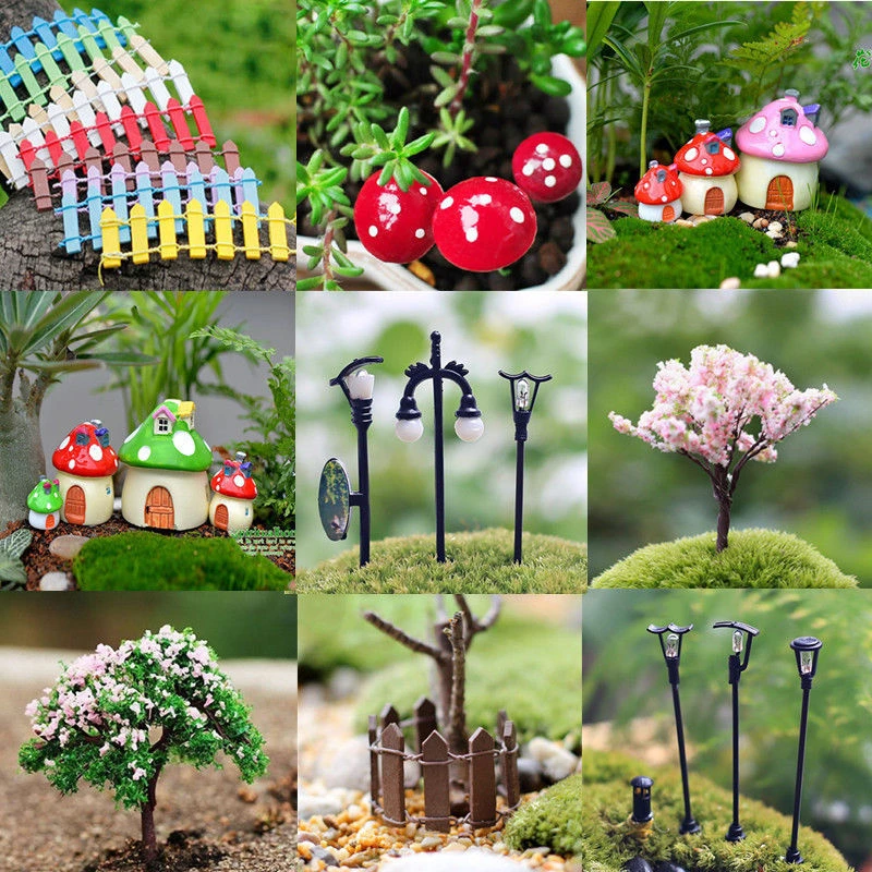CIYODO Lot De 8 Décorations Miniatures En Résine Pour Jardin Féérique, Décoration De Bureau Unique Pour La Maison