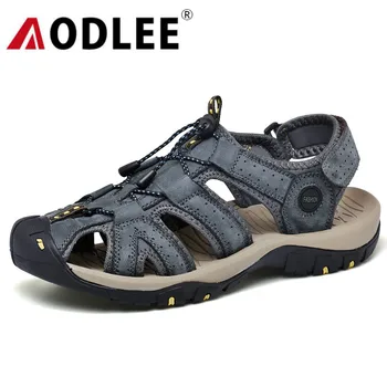 

Fashion Men Sandals Summer Genuine Leather Sandals Comfort Beach Men Shoe Outdoor Sneaker Casual Water Shoes Dropshipping AODLEE