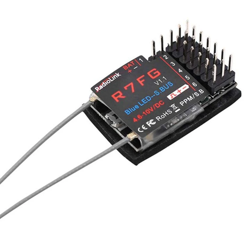 Radiolink R7Fg 2.4Gh 7Ch Dual Antenna Receiver for Rc Rc6Gs/Rc4Gs/Rc4G/Rc3S/T8Fb