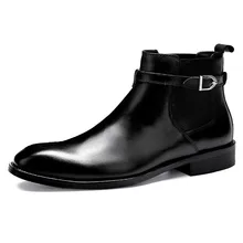 Luxury Designer Mens Chelsea Boots Shoe Genuine Leather Dress Boots High Quality Cow Leather Pointy Hasp Ankle Boots Luxury Designer Mens Chelsea Boots Shoe Genuine Leather Dress Boots High Quality Cow Leather Pointy Hasp Ankle Boots