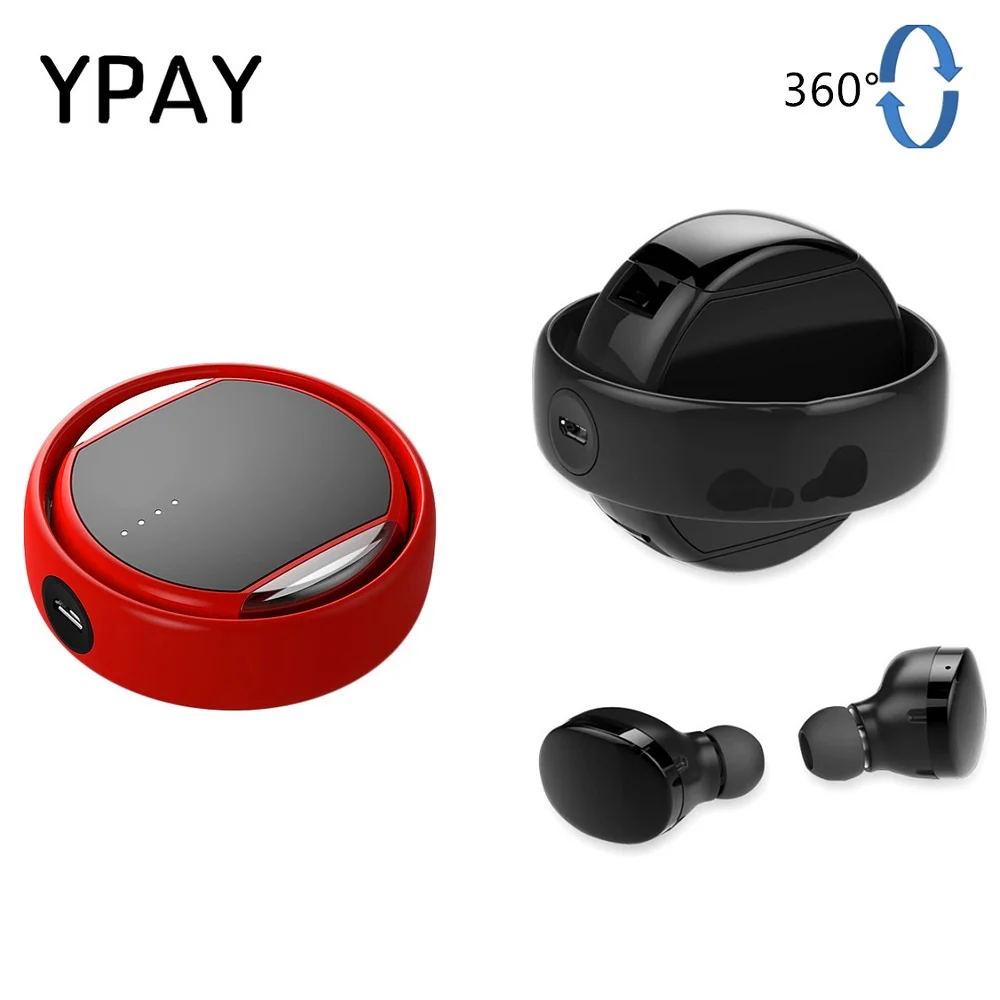 YPAY 2019 Новые 360 градусов вращающиеся беспроводные наушники Bluetooth 5 0 TWS стерео