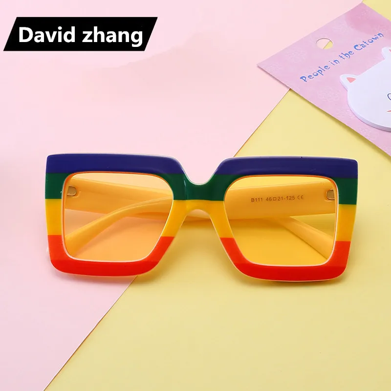 1096 модные детские цветные солнцезащитные очки в коробке модные уличные и крутые детские солнцезащитные очки