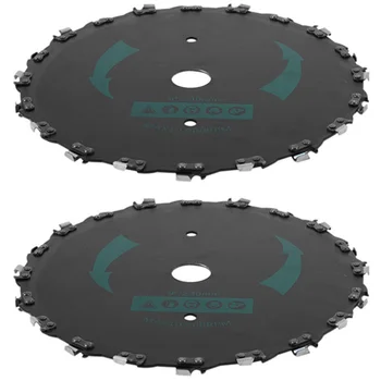 

2 Pack 9 inch 20T Chainsaw Tooth Brush Blade Rotary Chainsaw Wire Brush Cutter