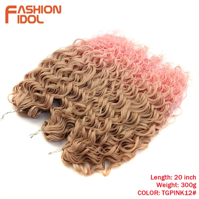 Deep Wavy Twist Crochet Hair Synthetic Afro Curly Hair Crochet Braids High Temperature Fiber Braiding Hair Extensions For Women TGPINK12