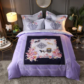 

Thickened Sand 4 Pieces Double Sheet Quilt Set Comfortable Pure Cotton Home Textile Bedclothes Quilt Cover Pillowcase