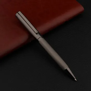 

Luxury Metal Gun gray BALL PEN Plush leather Wave of filamentous golden 0.7 Nib Ballpoint Pen Stationery Office Supplies