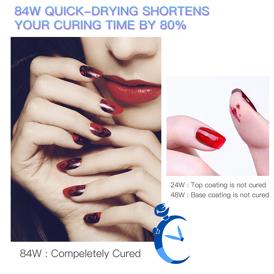 84W UV LED Nail Lamp Manicure High Power Auto Sensor Nail Dryer 42 LEDs Quick Curing All Gel Polish LCD Touch Display 6