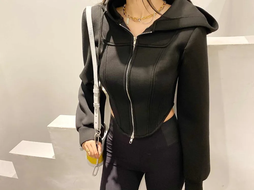 WHITNEY WANG,, Весенняя мода, уличная одежда, подмышки, выдалбливают, с капюшоном, тонкая толстовка, женские толстовки, пуловер