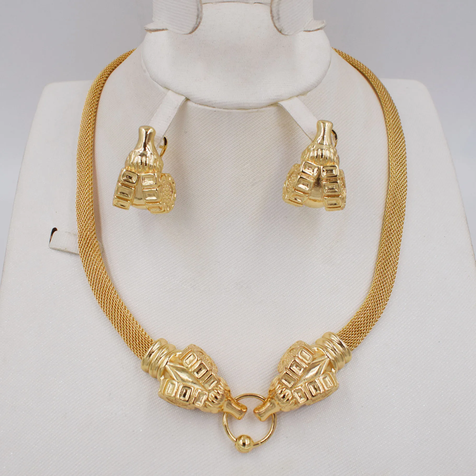 Высокое качество Дубай золотой цвет набор украшений для женщин африканские бусы ювелирные изделия ожерелье набор серьги ювелирные изделия