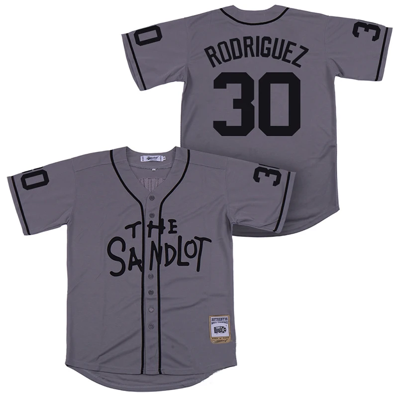 Benny The Jet' Rodriguez 30 The Sandlot Bel Air Short Sleeve Squints Yeah-Yeah Baseball Jersey