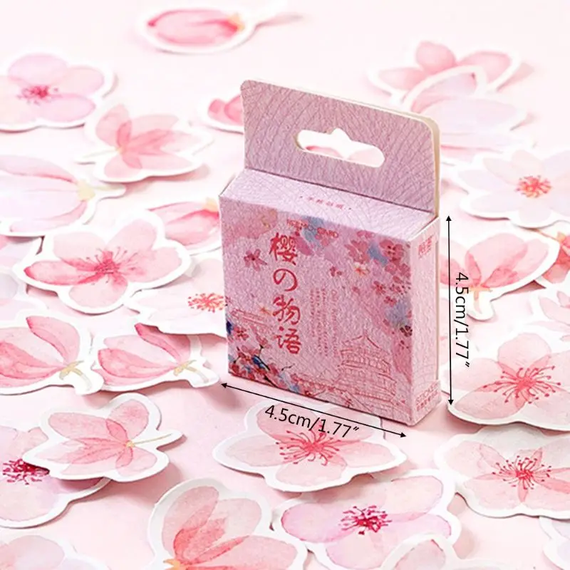 

45pcs/box Cherry Blossoms Stationery Stickers Sealing Label Travel Sticker DIY Scrapbooking Diary Planner Albums Decoration