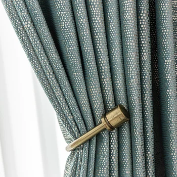 

Custom curtain Nordic modern Simplicity livingroom Bronzing flannel green shading bedroom blackout curtain drape M905