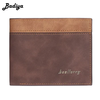 

Luxury Men's Wallet Leather Solid Slim Wallets Men Pu Leather Bifold Short Credit Card Holders Coin Purses Business Purse Male