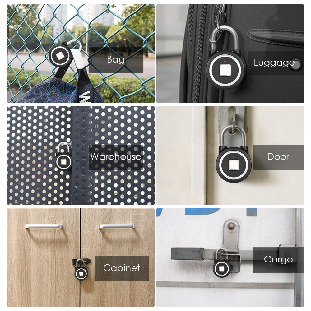 

Hot BT Keyless Fingerprint Smart Lock Waterproof APP Unlock Anti-Theft Padlock Door Luggage Case Lock for Android iOS System