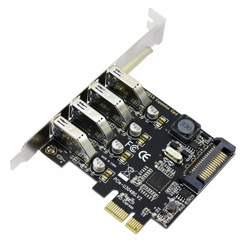 4 порта Usb3.0 карта расширения 5 Гбит/с Pci-E Pci Express адаптер конвертер для Pcie X1 X4 X8 X16 для Windows 7/8/8,1/10/Xp/Vi