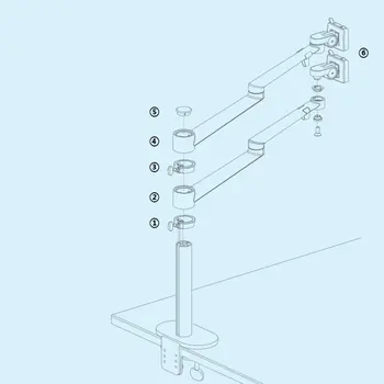

Dual Arm Monitor Holder Desktop Clamping 360 degree Dual Arm for Monitor Holder LCD Monitor Brackets