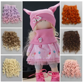 

1 pcs 15*100cm tresses Screw Curly Hair Extensions for All Dolls DIY Hair Wigs Heat Resistant Fiber Hair Wefts Accessories toys