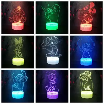 

Children's Paradise Cartoon Figure Creative Girl Romantic Bedroom Decor 3D LED Charge Table Lamp 7 color Dimming Night Light RGB