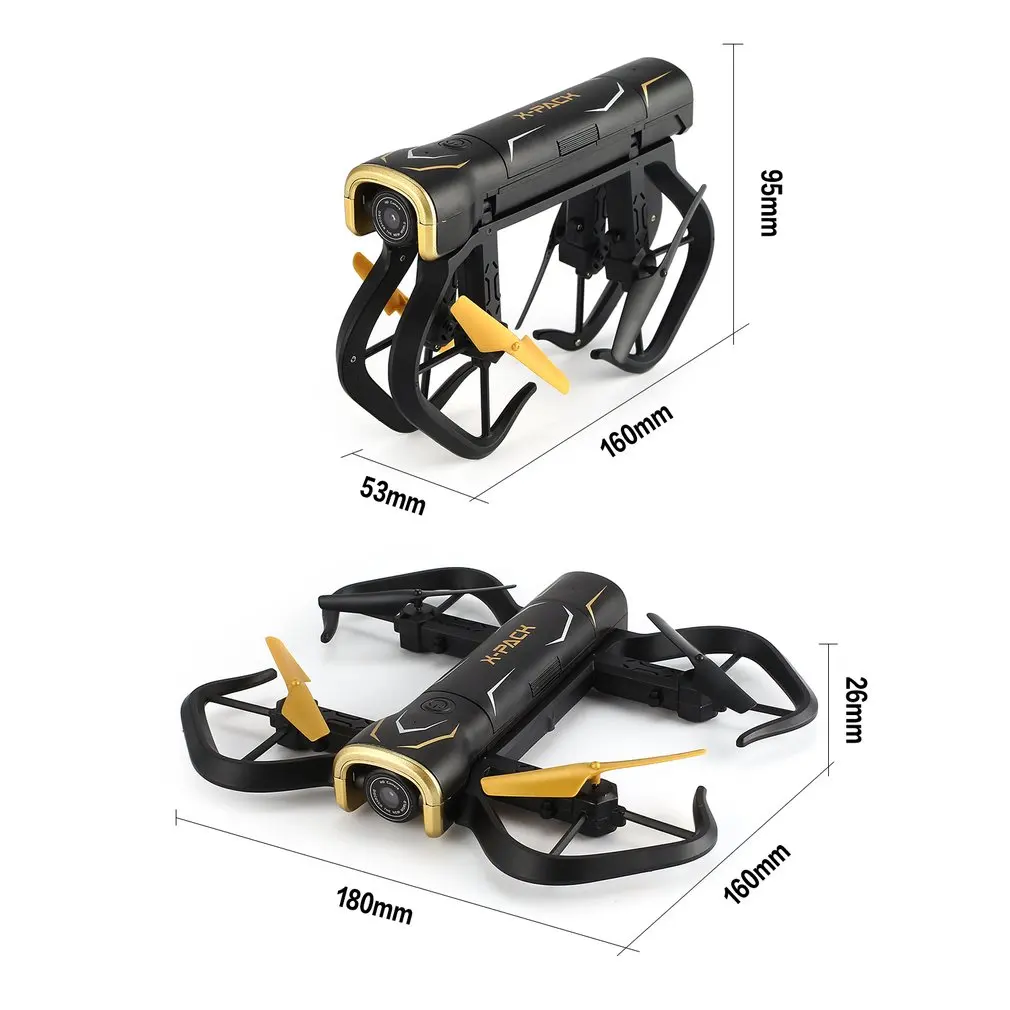 Attop X-PACK5 складной Смарт FPV RC Квадрокоптер Дрон с 720P HD Wifii камерой удержание высоты в режиме реального времени Безголовый
