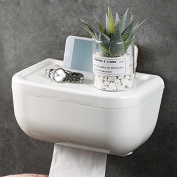 

Multi-Function Creative Bathroom Tissue Storage Box Household Nail-Free Tray Simple Stylish Toilet Paper Holder