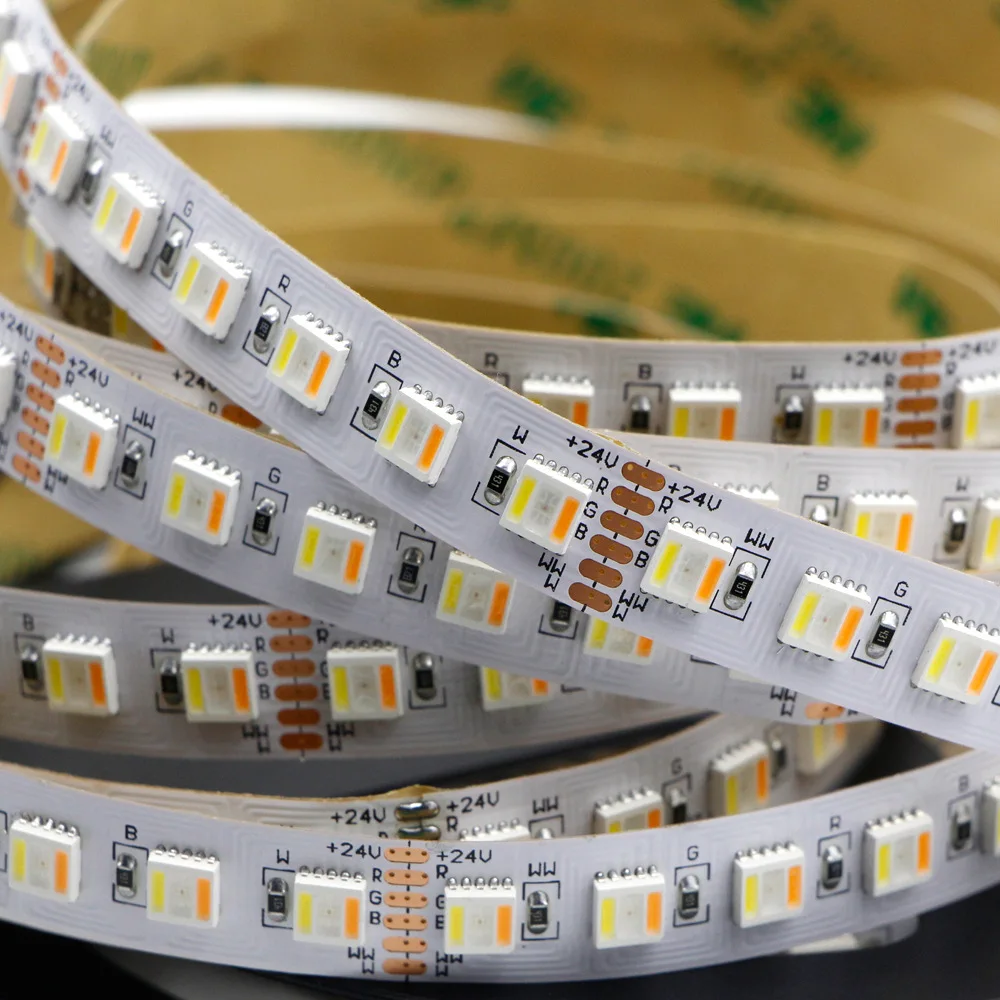 

LED Light Strip RGB CCT 5050 SMD DC12V 24V RGB LED Flexible 60leds 5in1RGBCCT Chip RGBW+WW Flexible Led Tape Decorative Light