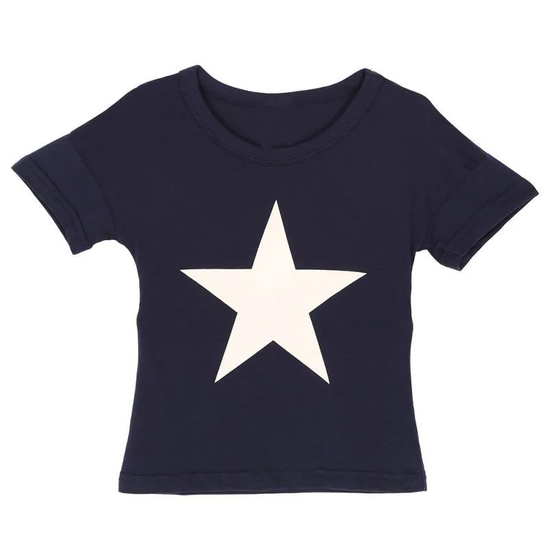 

LOOZYKIT Summer Childrens Clothing Baby Boy T-shirt Three Colors Star Print Cotton Sweat Boy Short Tee