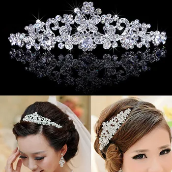 

Bride Crown Headdress Butterfly Flower Man-made Diamond Crown Marriage Bride Crown Headdress Diamond Set
