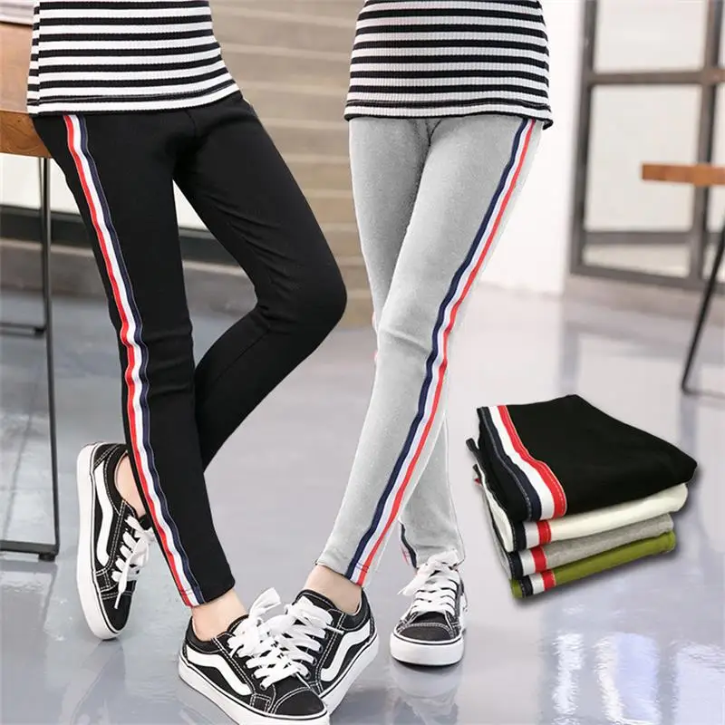

Fashion Kids Girl Pants Girls Leggings Solid Color Pencil Pants Elastic Trousers Winter Warm Sport Leggings New Children Pants
